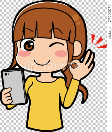 Illustration of a woman with a smartphone Illustration of a woman with a smartphone 27903073