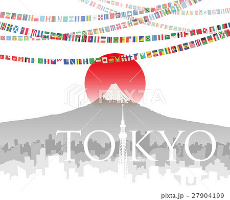 富士山 東京 オリンピックのイラスト素材