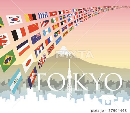 富士山 東京 オリンピックのイラスト素材