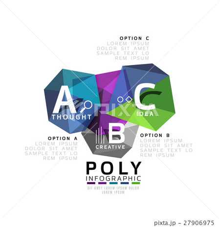 Moden low poly infographics template 27906975