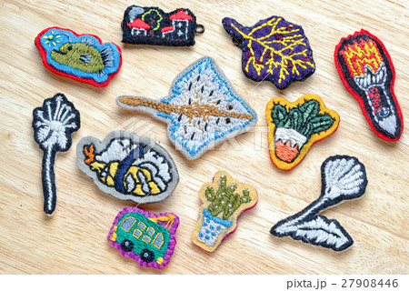Group of homemade embroidery brooches Group of homemade embroidery brooches 27908446