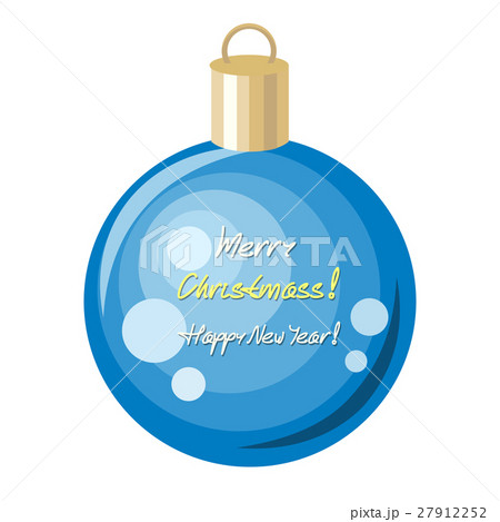 Merry Christmas and Happy New Year. Blue Ball 27912252