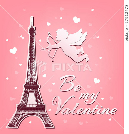 Cupid and Eiffel Tower 27912478