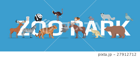 Zoo Park with Animals Banner Isolated. 27912712