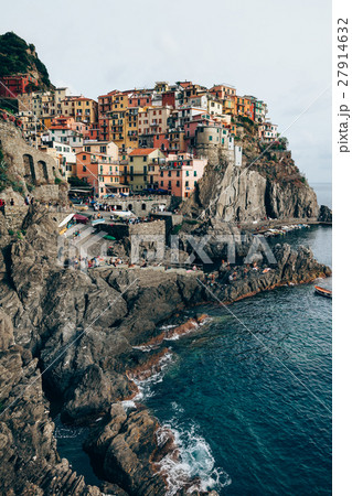 View of beautiful colorful village Manarola, Italy View of beautiful colorful village Manarola, Italy 27914632