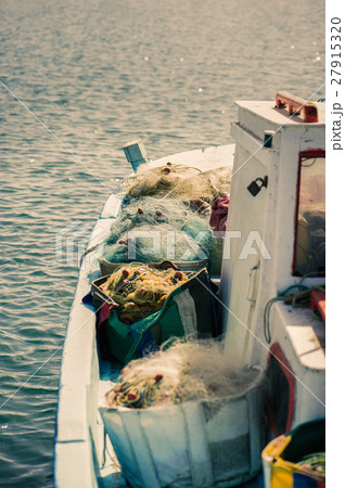 fishing net in a fishing boat. fishing net in a fishing boat. 27915320