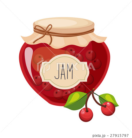 Sweet Cherry Red Jam Glass Jar Filled With Berry 27915797