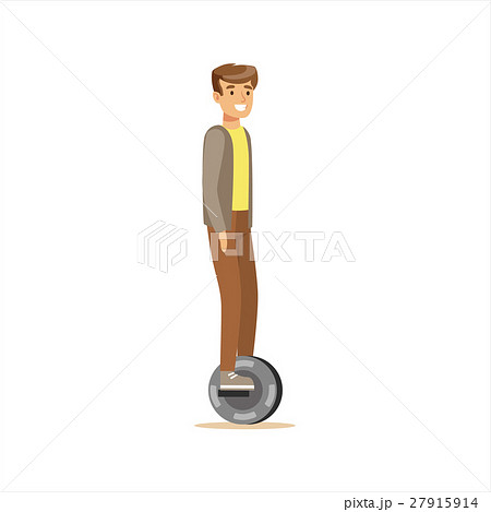Man In Grey Jacket And Brown Pants Riding Electric Man In Grey Jacket And Brown Pants Riding Electric 27915914