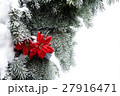Christmas decorations, red flower and frozen fir 27916471