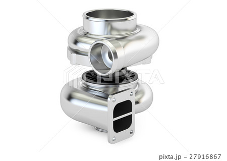 Car turbocharger closeup, 3D rendering 27916867