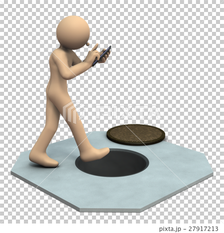 Abstract 3DCG illustration that represents a dangerous walking smartphone 27917213