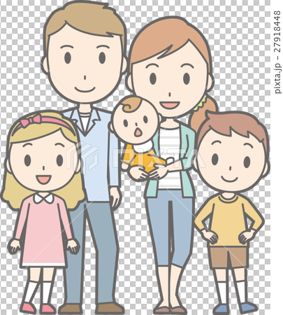幸福的家庭No.03（5代2代家庭微笑的插圖） 27918448