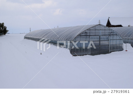 雪の中の農業用ビニールハウス 雪の中の農業用ビニールハウス 27919361