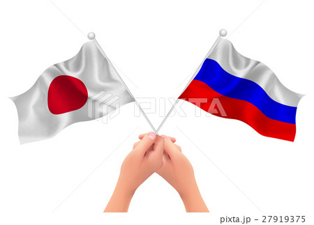 日本 ロシア 国旗 アイコン のイラスト素材