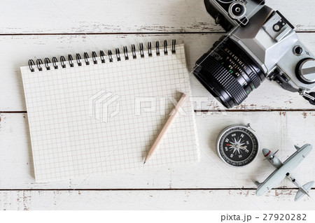 Traveler's accessories and items with notebook Traveler's accessories and items with notebook 27920282