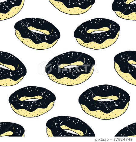 Vector seamless pattern with donuts 27924748