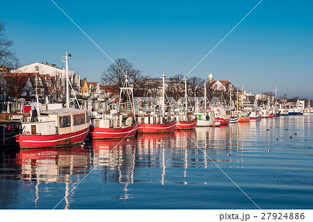 Fishing boats in Warnemuende (Germany) in Winter 27924886