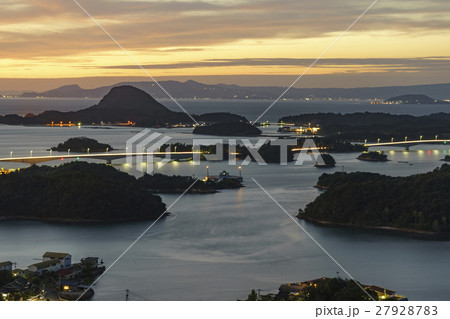雲仙天草国立公園天草松島天草五橋夕景 雲仙天草国立公園天草松島天草五橋夕景 27928783
