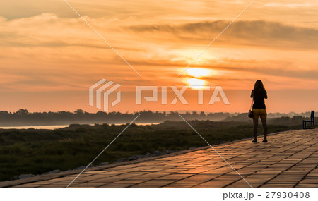 Morning at a park near the Khong river in thailand Morning at a park near the Khong river in thailand 27930408