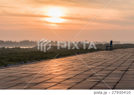 Morning at a park near the Khong river in thailand Morning at a park near the Khong river in thailand 27930410