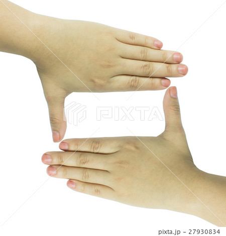 Caucasian woman hands creating a frame isolated Caucasian woman hands creating a frame isolated 27930834