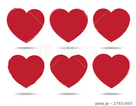 heart set of brush stroke style love symbols heart set of brush stroke style love symbols 27931605