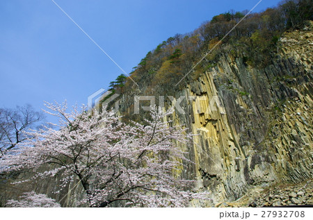 桜と小原の材木岩(宮城県白石市) 桜と小原の材木岩(宮城県白石市) 27932708