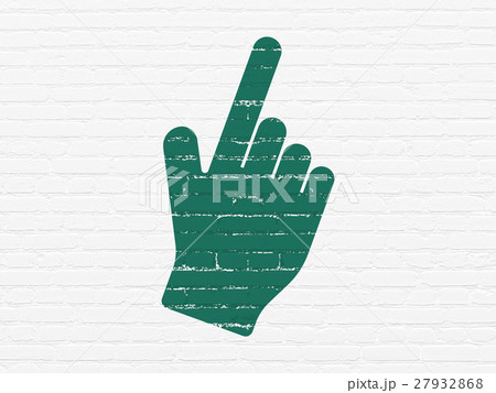 Advertising concept: Mouse Cursor on wall Advertising concept: Mouse Cursor on wall 27932868