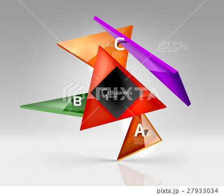 Vector glass triangles composition on grey 3d Vector glass triangles composition on grey 3d 27933034
