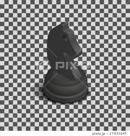 Black horse chess piece isometric, vector  27935045