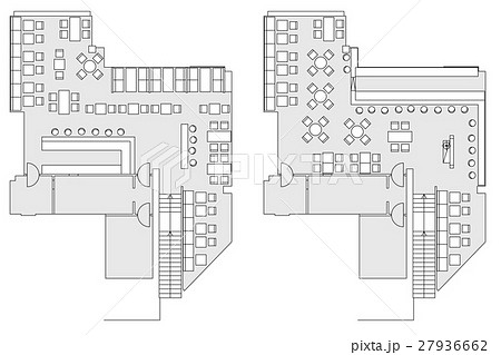 Standard cafe furniture symbols on floor plans Standard cafe furniture symbols on floor plans 27936662