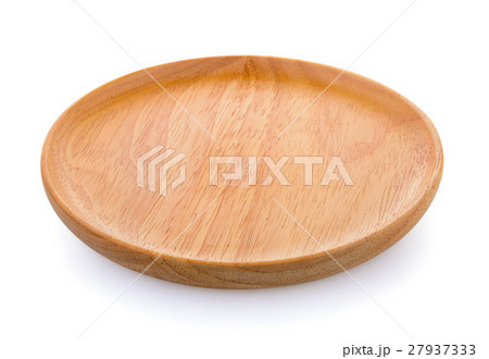 wood plate on white background 27937333