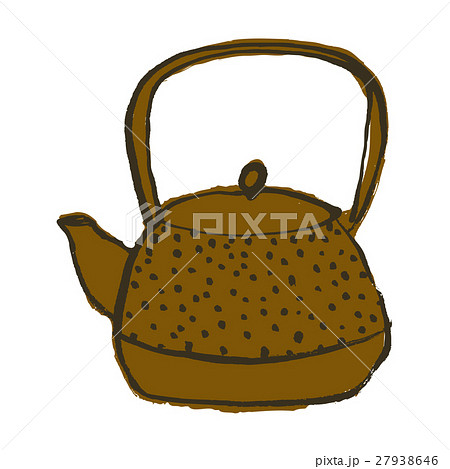 南部鉄器　南部鉄瓶　水彩画 27938646