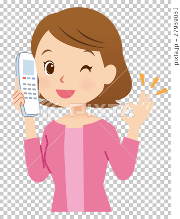 電話をかける女性　主婦　オッケー 27939031