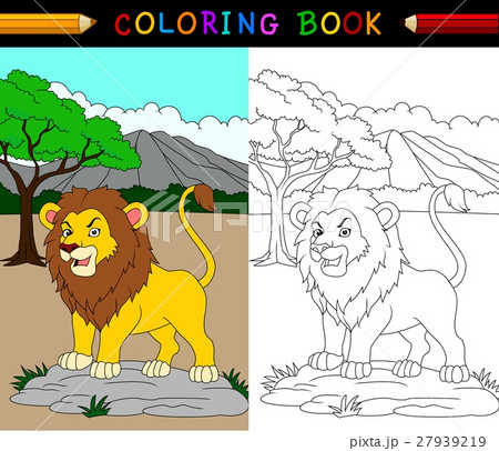 Cartoon lion coloring book 27939219