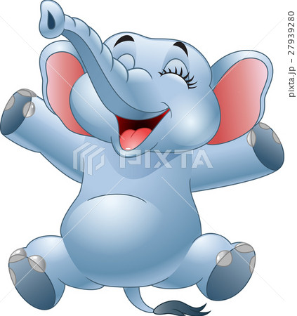 Cartoon happy elephant 27939280