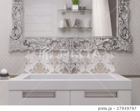 3d illustration of a design bathroom 27939797