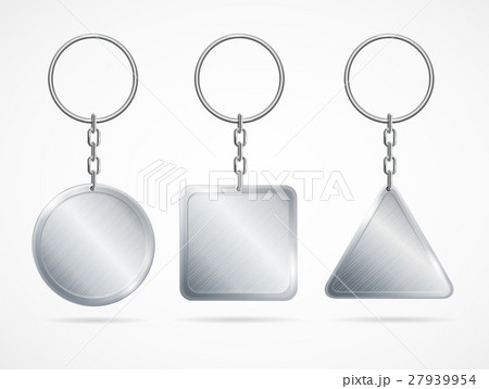 Realistic Metal Keychains Set. Vector 27939954
