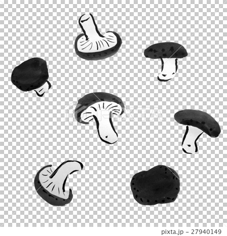 Shiitake Yasai ink painting 27940149