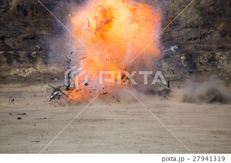 fire and car part blown away in explosion training fire and car part blown away in explosion training 27941319