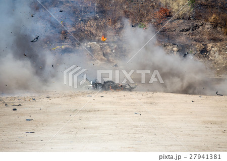 smoke and explosion of car part blown away smoke and explosion of car part blown away 27941381