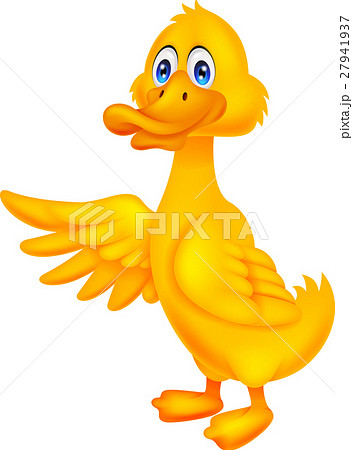 Cute duck cartoon waving Cute duck cartoon waving 27941937