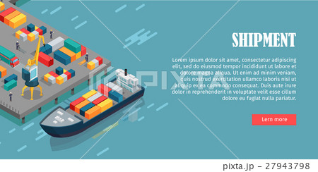 Port Warehouse Shipment Banner. Cargo Containers 27943798
