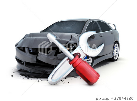 Car crash and repair symbol 27944230