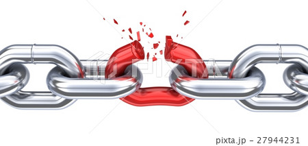 Chain and broken red link 27944231