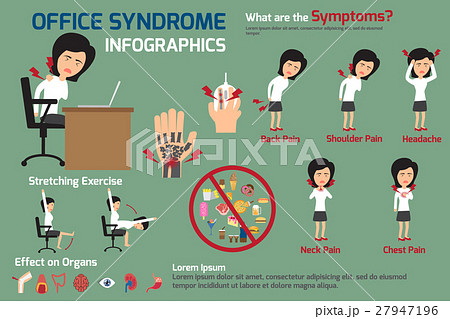 woman office syndrome infographics, woman office syndrome infographics, 27947196