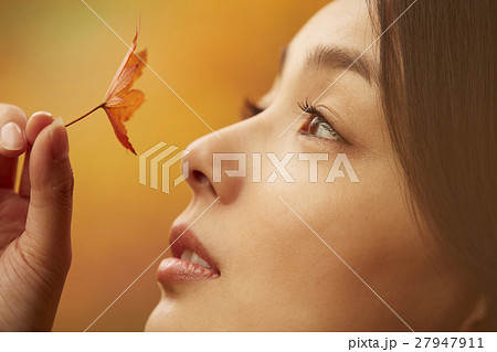 紅葉を楽しむ女性 紅葉を楽しむ女性 27947911
