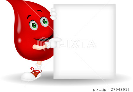 Blood cartoon character with blank sign Blood cartoon character with blank sign 27948912
