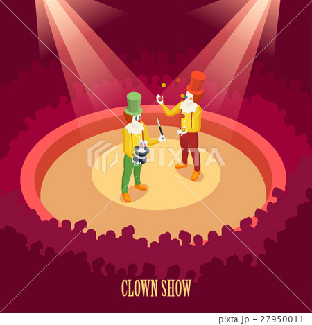 Circus Clowns Show Isometric Poster  27950011