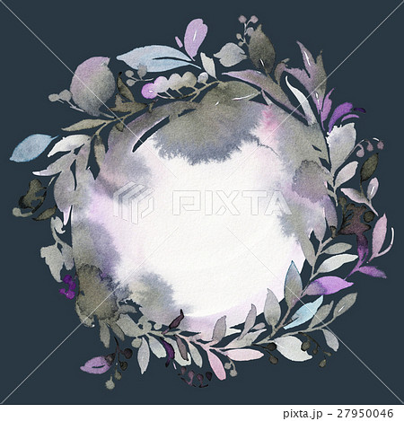 Abstract watercolor wreath greeting card 27950046